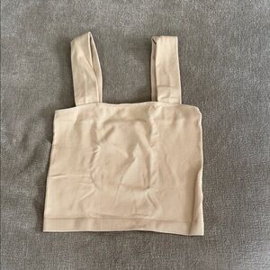 a new day Cream Ribbed Crop Top